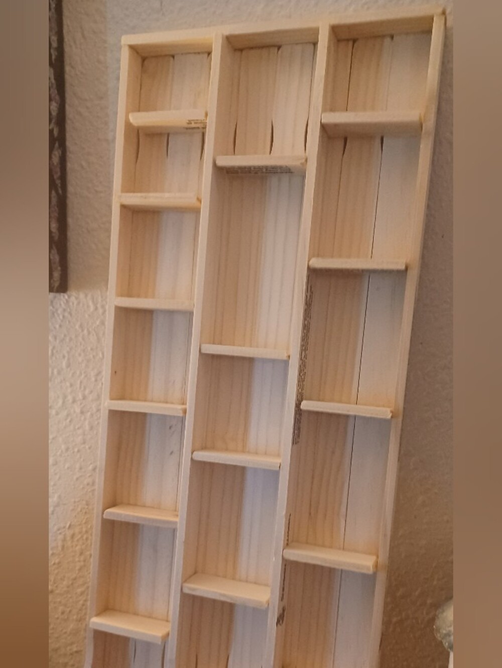 Natural Wood Wall Shelf Organizer - Cream Wood Finish